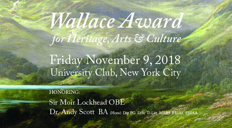 Wallace Award for Hewritage, Arts and Culture Friday November 9, 2018 banner